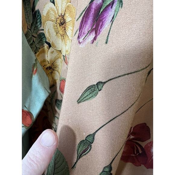 Farm Rio Women's Blouse Size S Multicolor Floral Tropical Tunic Tie Boho Artsy - Picture 6 of 10